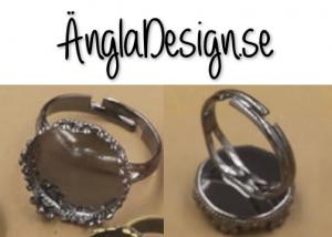 Ringstomme 14mm ställbar kronformad, svart gunmetal, 1st