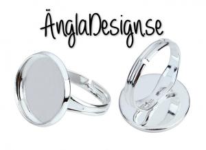 Ringstomme 20mm ställbar ljust silver, 1st