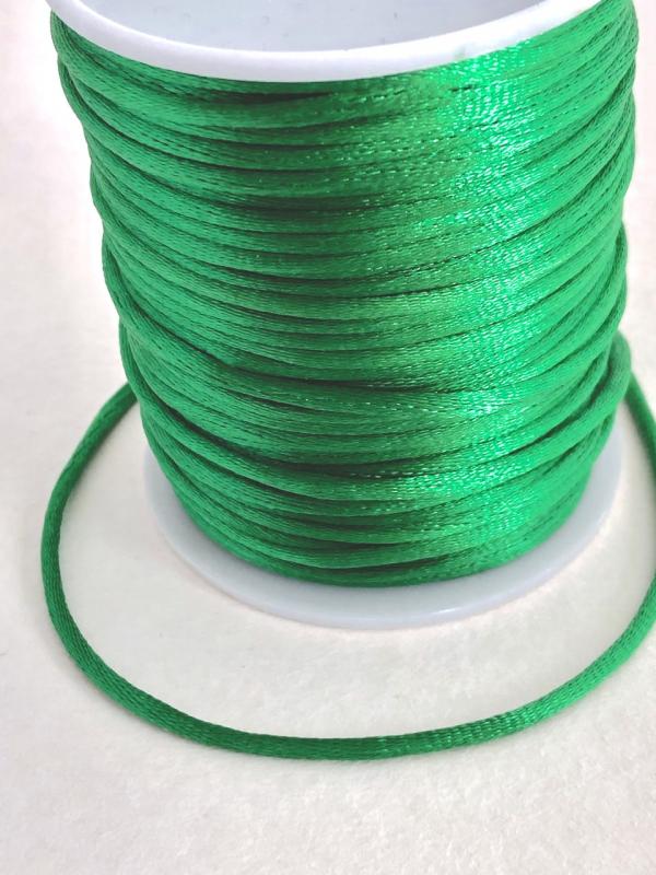 Satintråd/rattail grön 2mm 1meter