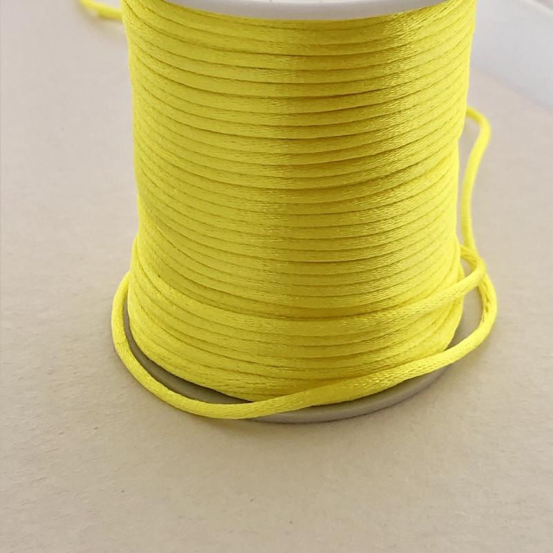 Satintråd/rattail gul 2mm 1meter