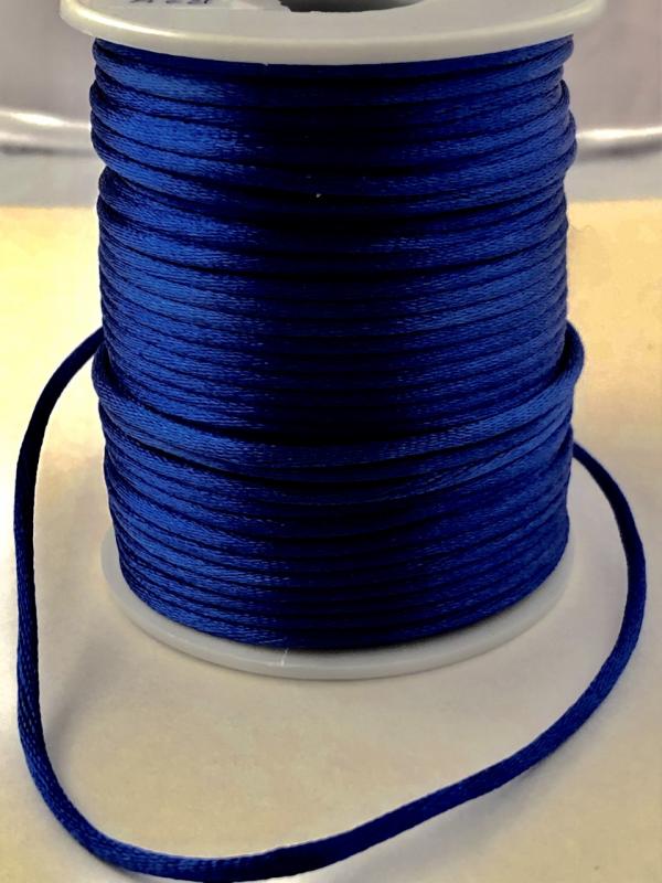 Satintråd/rattail mörkblå 2mm 1meter