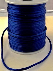 Satintråd/rattail mörkblå 2mm 1meter