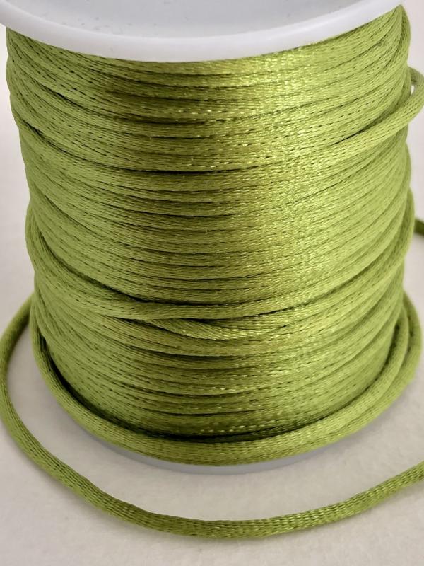 Satintråd/rattail olivgrön 2mm 1meter
