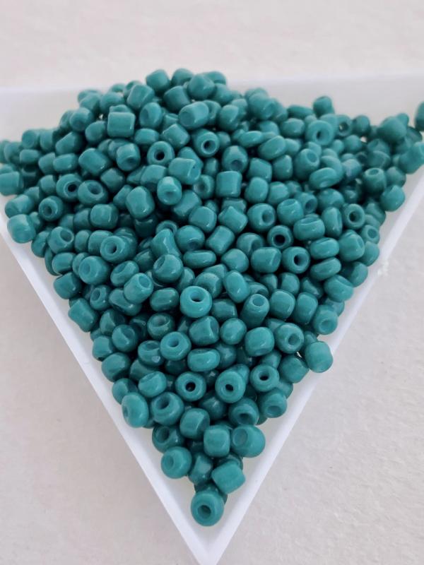 Seed beads opak emerald 3mm, 25 gram