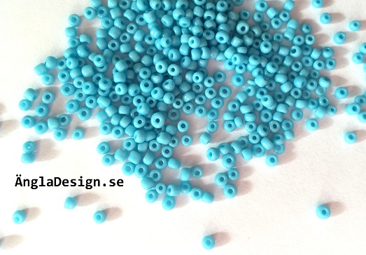 Seed beads ca 2-3mm, ljusblå, 25gram