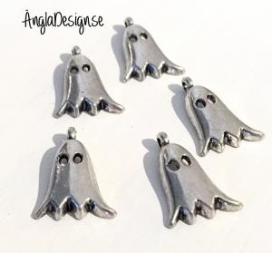 Berlock antiksilver, spöke, 5-pack