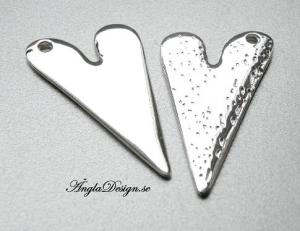 Hänge blankt hjärta stämpelbart, 5cm, ljust silver, 1st