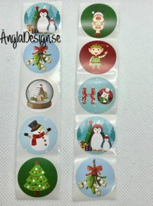 STORPACK Klistermärken runda 25mm julmix, 50-pack