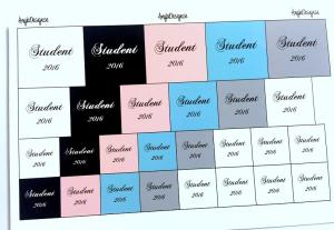 Budskap/text "Student 2020" storleksmix, 1 ark (1)