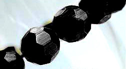 Glaspärlor facetterad rund 6mm svart, 1 sträng