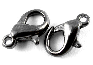 Karbinlås svart/gunmetall 14mm, 10-pack