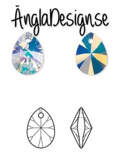 Droppe i österrikisk kristall klar AB 8mm, 1st