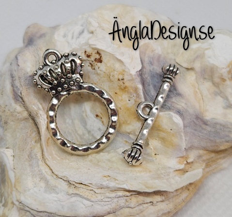 Togglelås aniksilver, Krona, 2 set