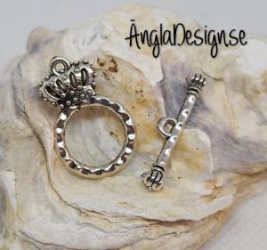 Togglelås aniksilver, Krona, 2 set