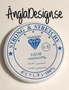 Elastisk tråd 0.8mm tjock, 8-9 meter/rulle