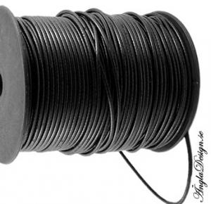 Vaxad bomullstråd 2,5mm, svart, 1 meter