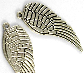 Berlock vinge antiksilver, 5cm, 1st