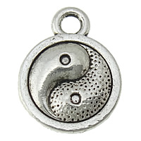 Berlocker små "Yin & Yang" antiksilver, 10-pack