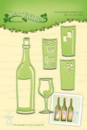 Wine bottle & glass