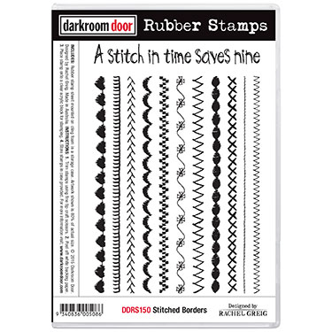 Darkroom door rubber stamp set- Stitched Borders