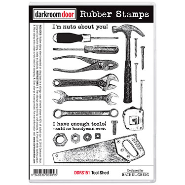 Darkroom door rubber stamp set-Tool Shed