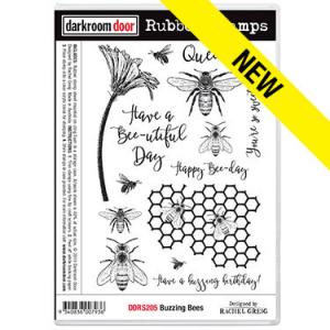 Darkroom door rubber stamp set-Buzzing Bees