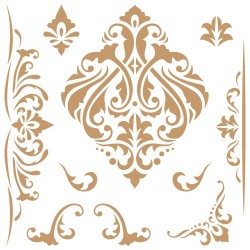 Stencil-Medium- Damask 084