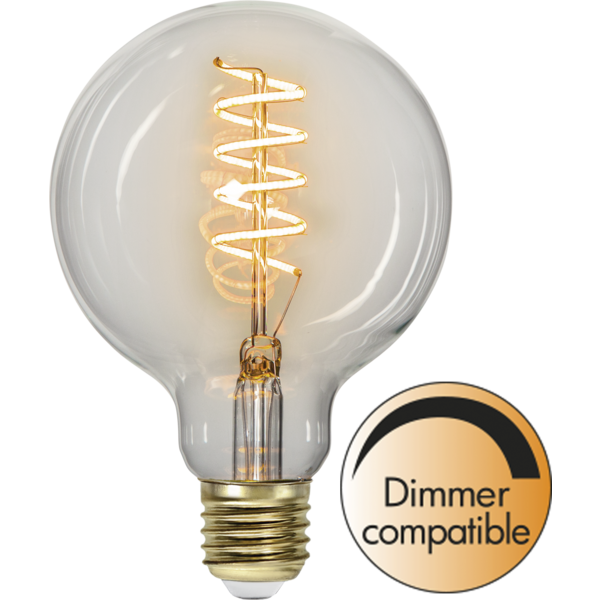 LED-Lampa E27 G95 Decoled Spiral Clear