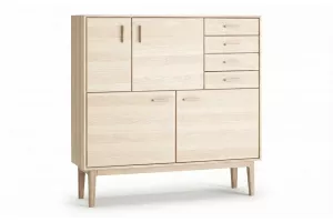 Casö - 700 Highboard Skåp Vitoljad Ek