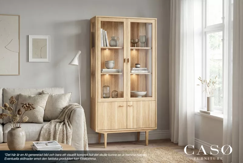 Casö - Vitrinskåp 420 Med Belysning