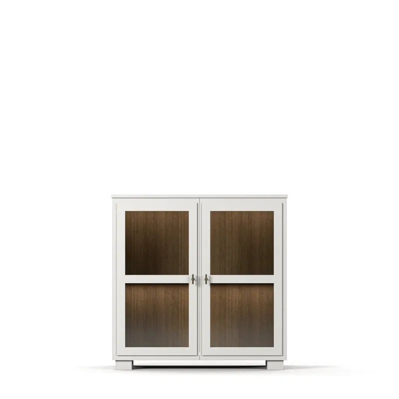 Englesson - Camden Skänk 2 Dörrar Hög – glasdörrar, belysning, betsad ek, 109×108 cm