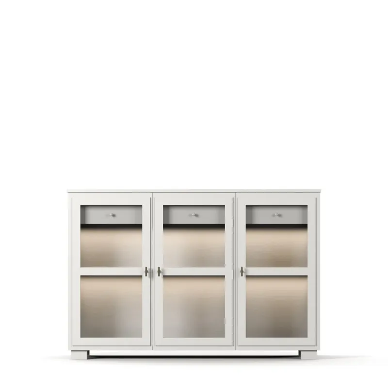 Englesson - Camden Skänk 3 Dörrar + 2 Lådor Hög – glasdörrar, belysning, 161×108 cm