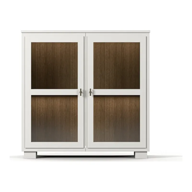 Englesson - Camden Skänk 2 Dörrar Hög – glasdörrar, belysning, betsad ek, 109×108 cm