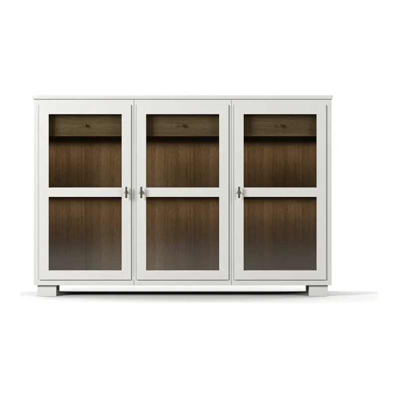 Englesson - Camden Skänk 3 Dörrar + 2 Lådor Hög – glasdörrar, belysning, betsad ek, 161×108 cm