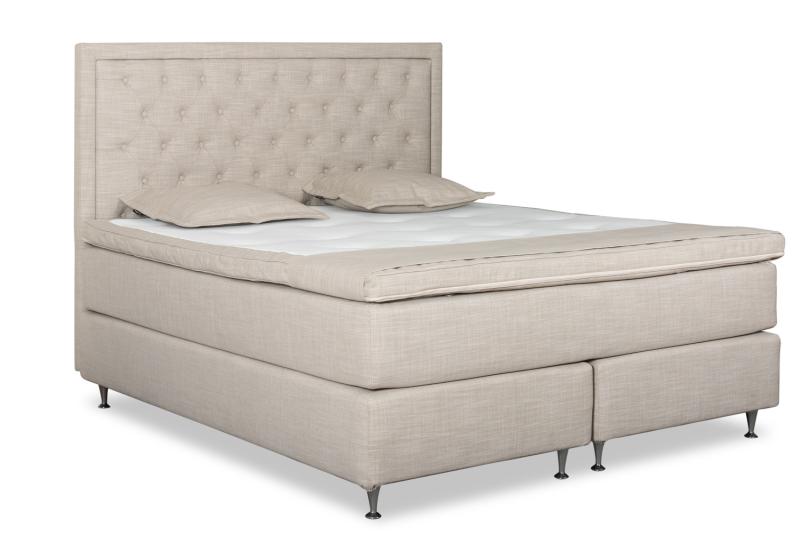 Classic Beds - Eton 303 Kontinentalsäng (160 cm, Fast / Fast, Moa Ljusgrå)