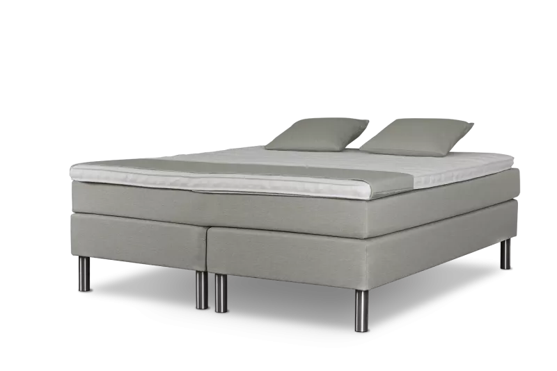 Classic Beds - Kust Kontinentalsäng (160x200 cm, Ljusgrå, Fast / Fast)