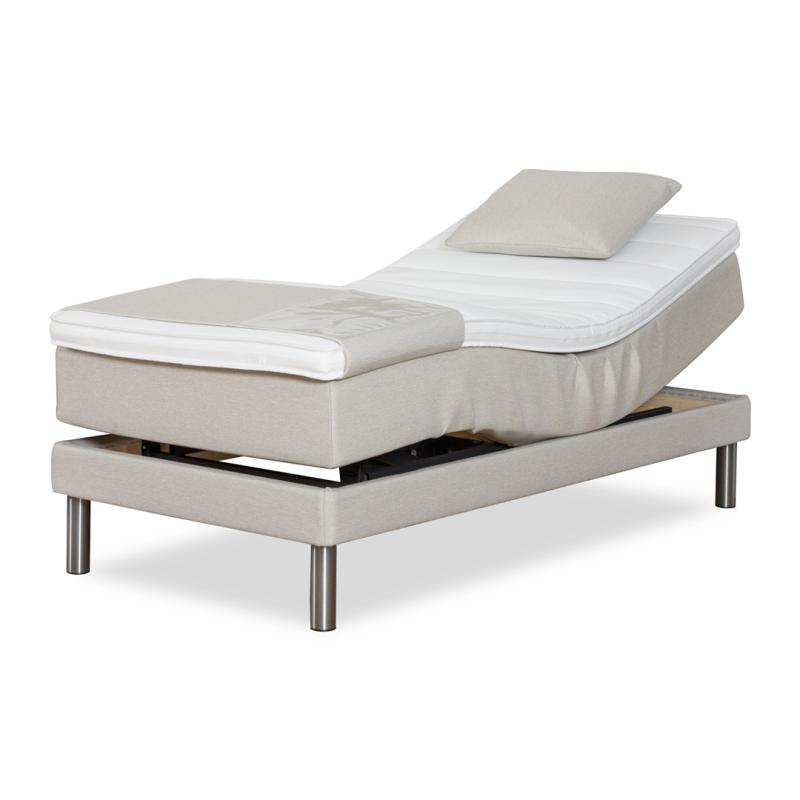 Classic Beds - Kust Ställbar Säng (90x200 cm, Ljusgrå, Fast)