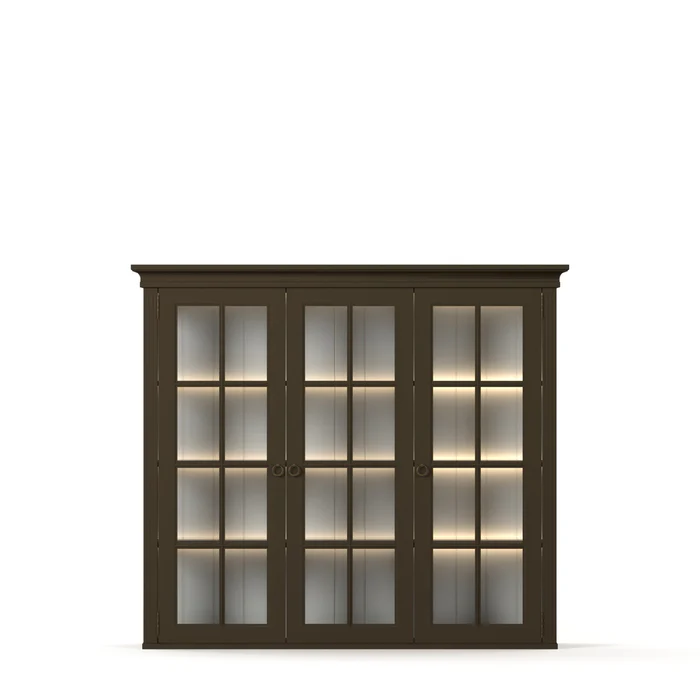 Englesson - Stockholm Överskåp Vitrin 3 Dörrar med Belysning