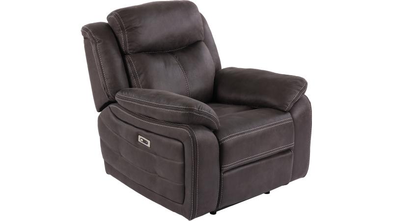 Teddy - Reclinerfåtölj med el - Brungrå