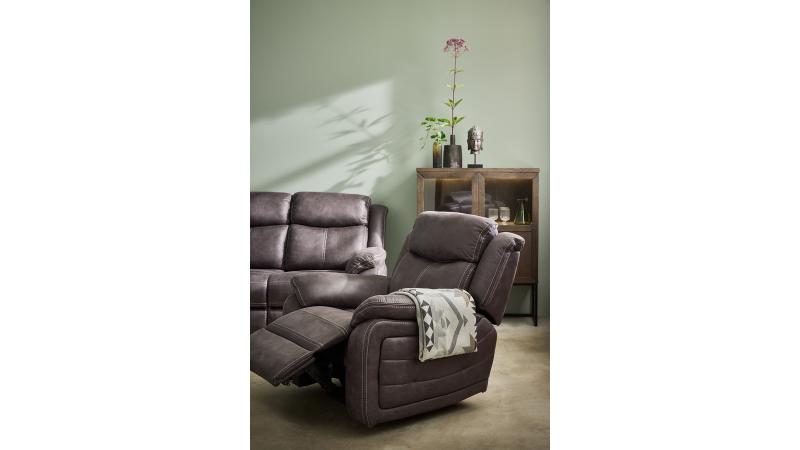 Teddy - Reclinerfåtölj med el - Brungrå