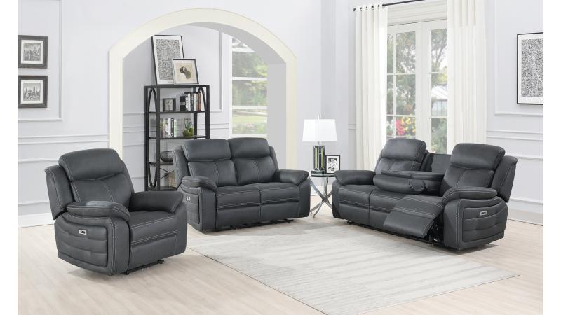 Teddy - Reclinerfåtölj med el - Grå