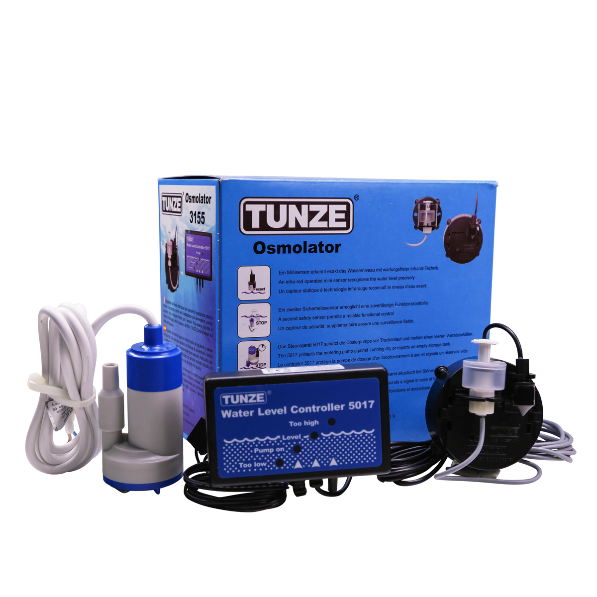 Auto top off ATO sensor holder with float switch and optical water level sensor 
