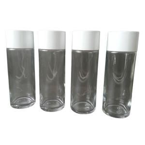 4 pack - 125 ml glasflaska + vit kapsyl