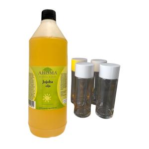 1 liter jojobaolja + 4 flaskor 125 ml