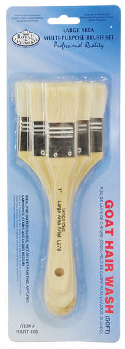 Gethår penselset med 3 st