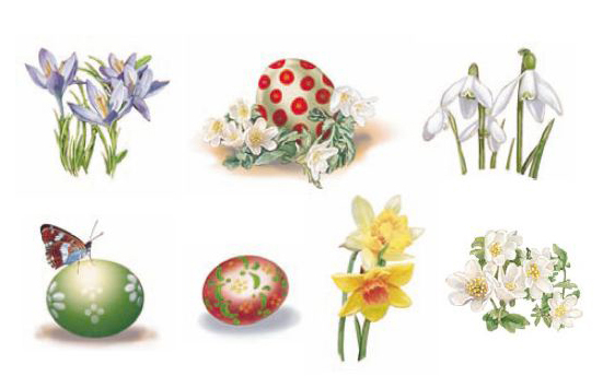 Ostern - 55 mm - Set mit 7