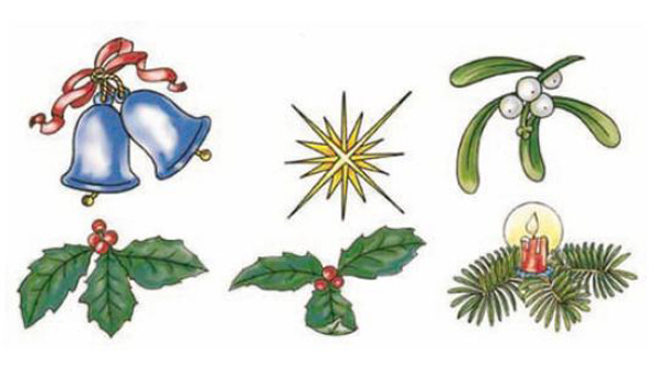 Weihnachtsdekorationen 30 mm - Set mit 6 Stk