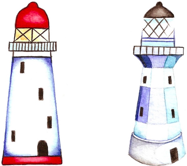 Zwei Leuchttürme - 60 mm - 1 set