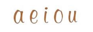 Alphabet sepia Vowels - 5 mm - 4 set