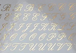 Alfabet Script - Guld